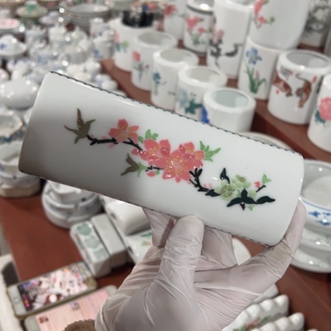 醴陵高温瓷釉下手绘17厘米