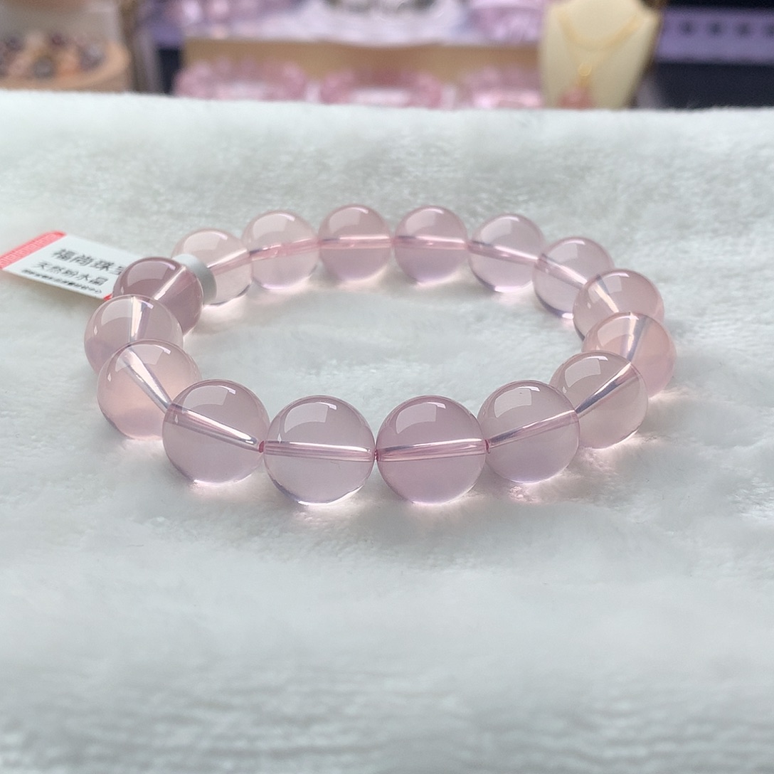 我***猫未镶嵌水晶手串粉水晶