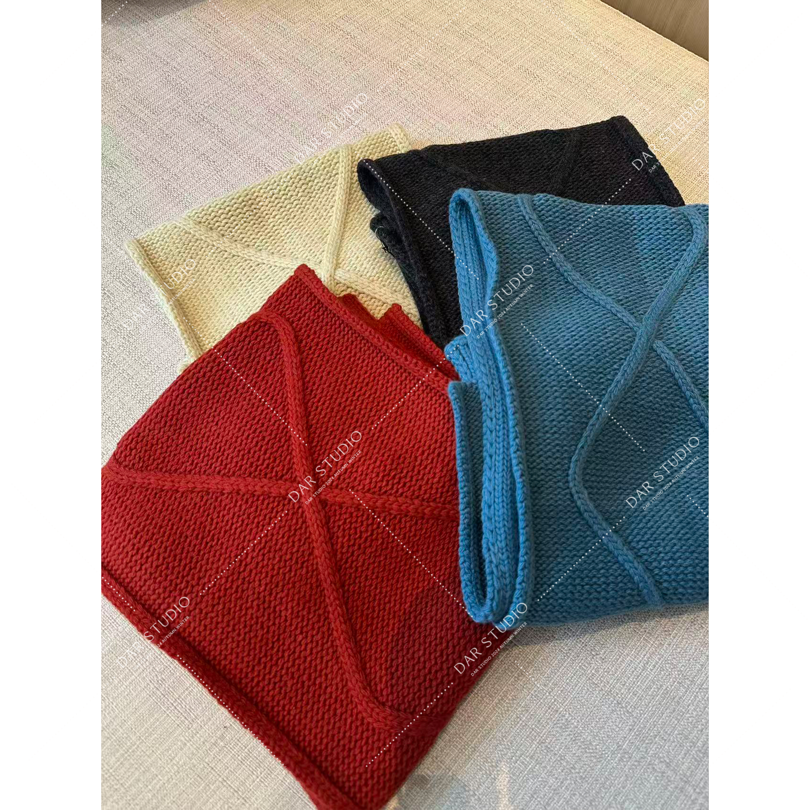 DAR STUDIO 2025冬季新款100羊毛质感氛围感围巾2602