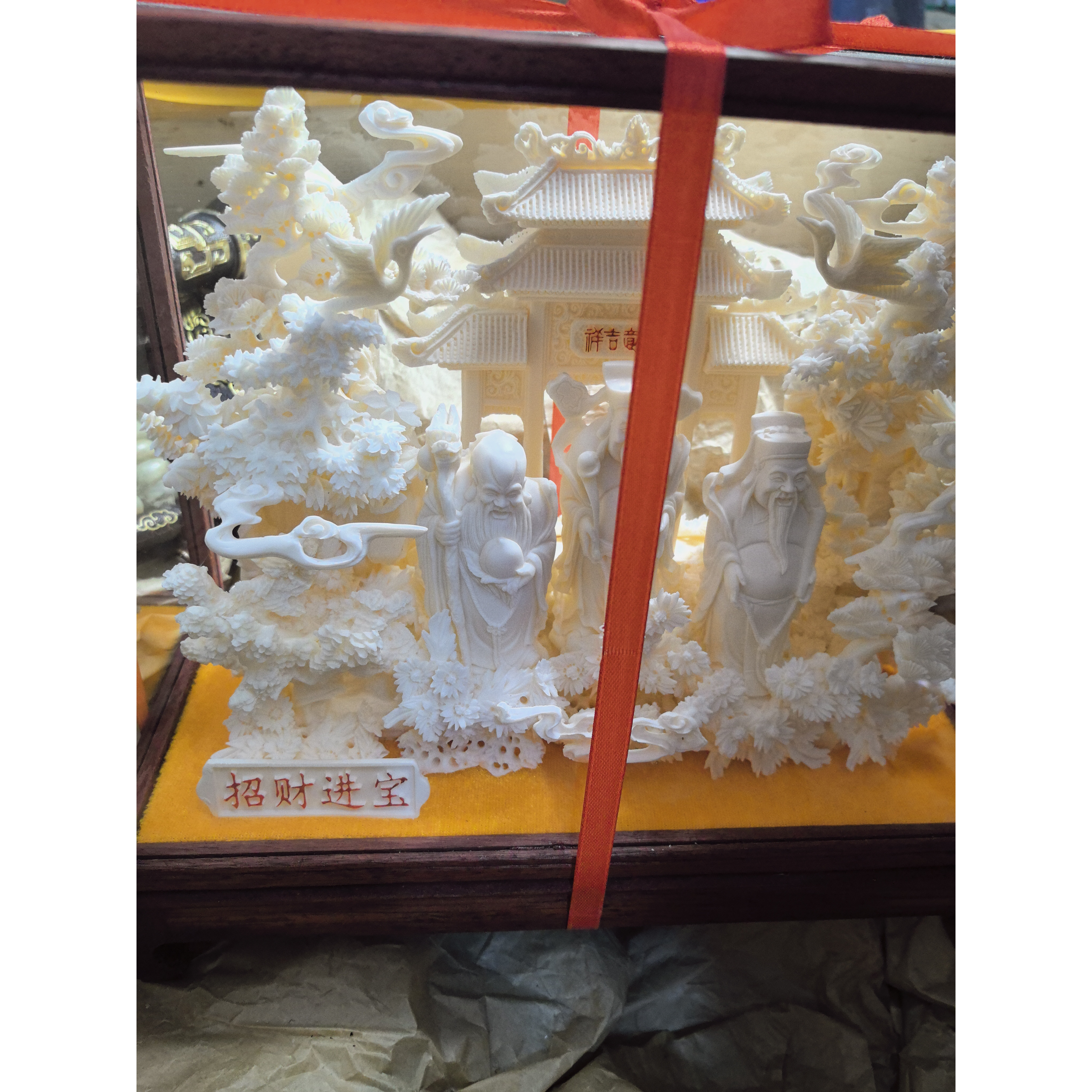 猛犸牙雕刻摆件招宝