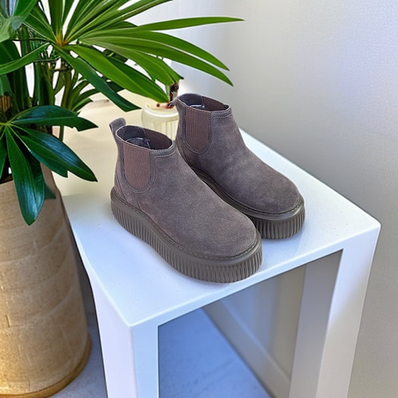 新款厚底网红同款格雷色系毛毛靴15227