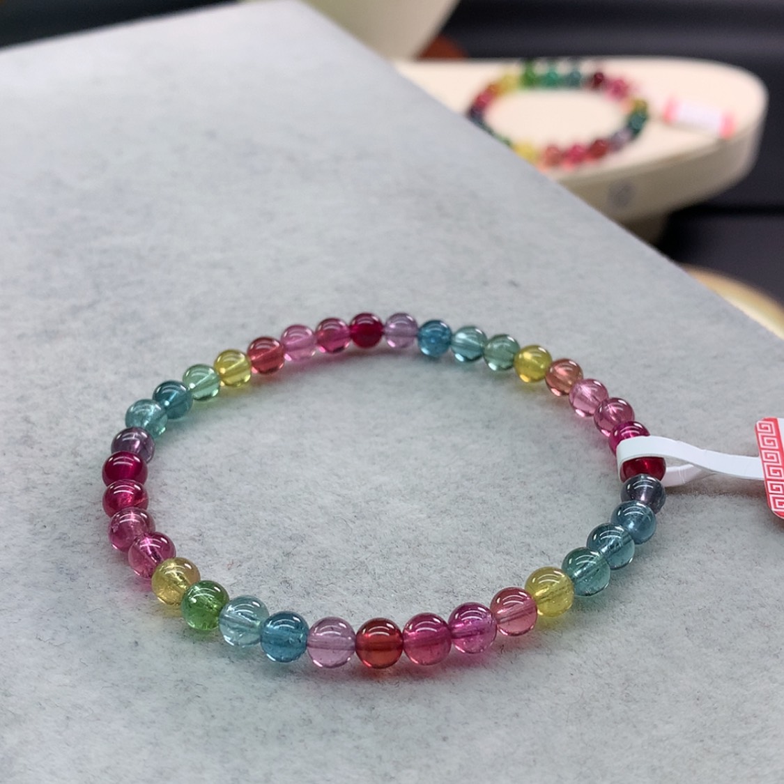 【闪购商品】碧玺手链未镶嵌碧玺艳丽色标单圈5