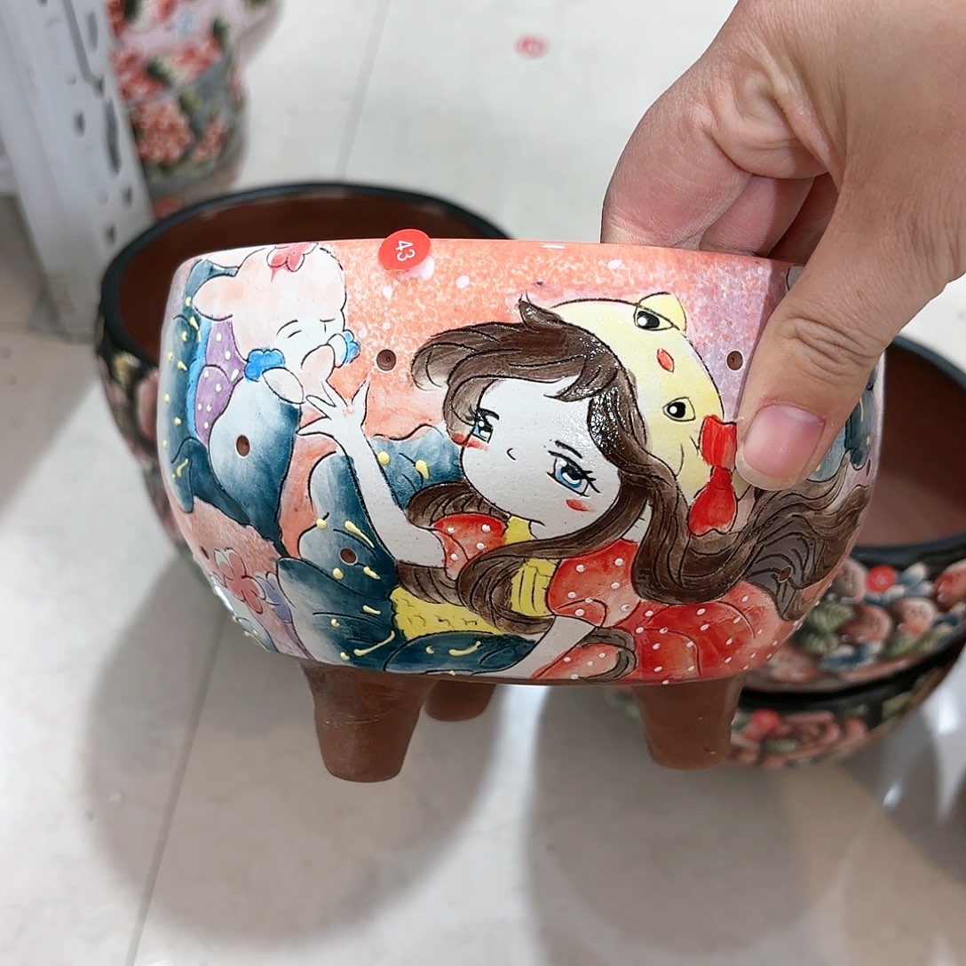 紫砂花盆手工花盆默认微瑕15/11