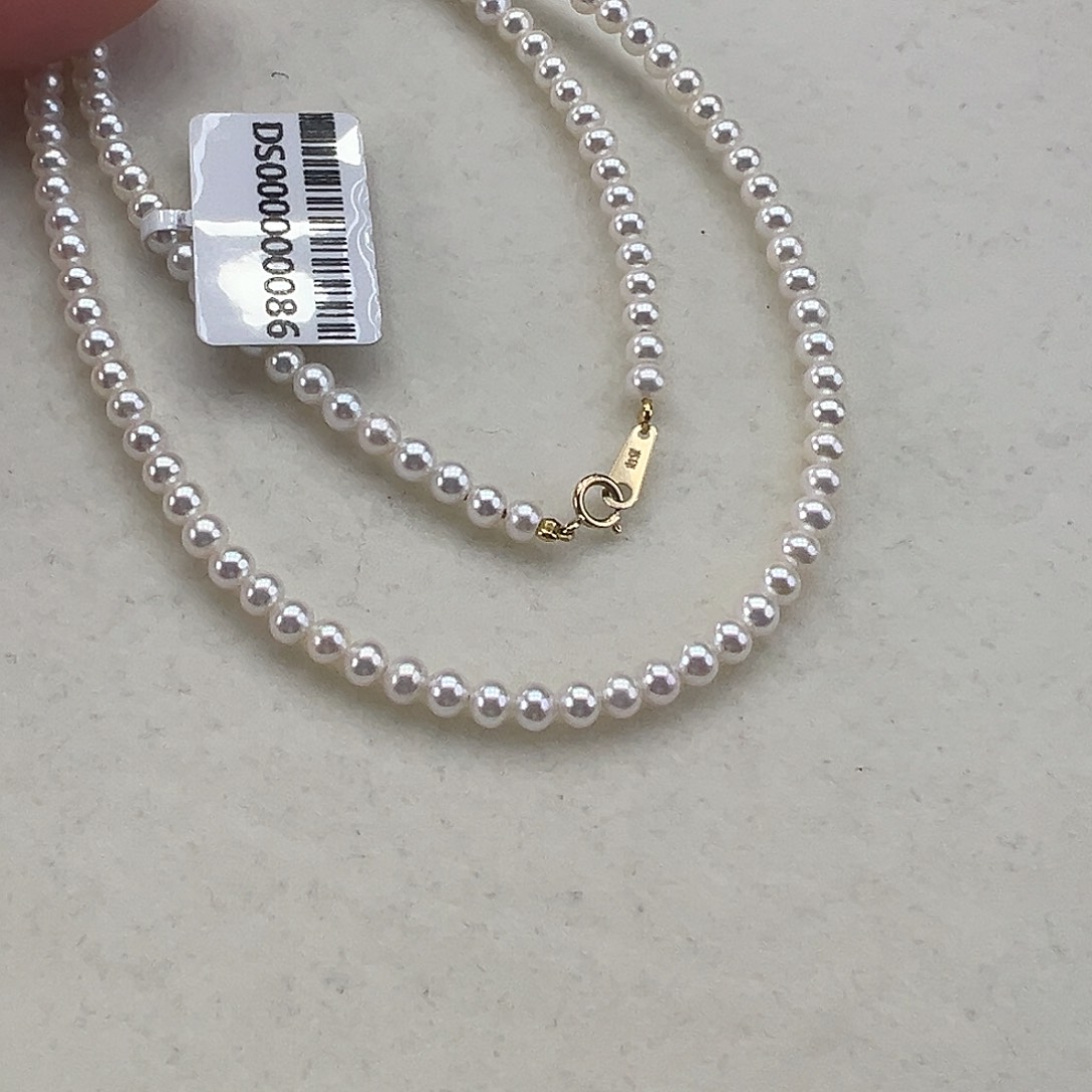 淡水珍珠项链18K金镶嵌➕3极光高品