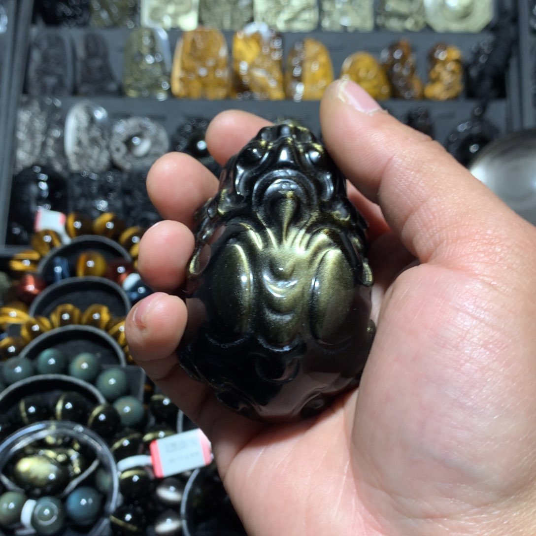 未镶嵌黑曜岩珠宝奇石爱*鱼