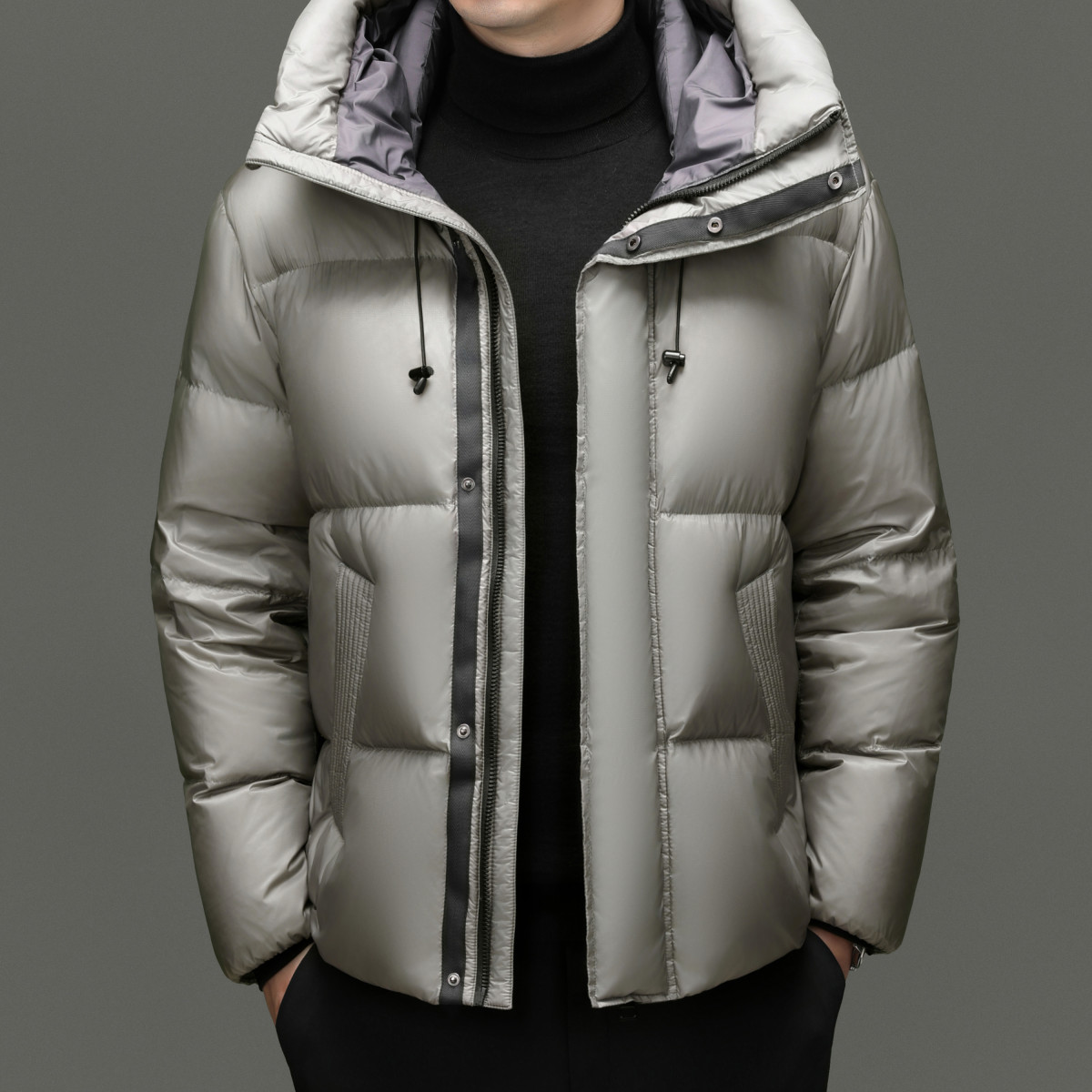 皮尔卡丹男士2025秋冬新款加厚鹅绒服高端正品休闲外套风衣羽绒服