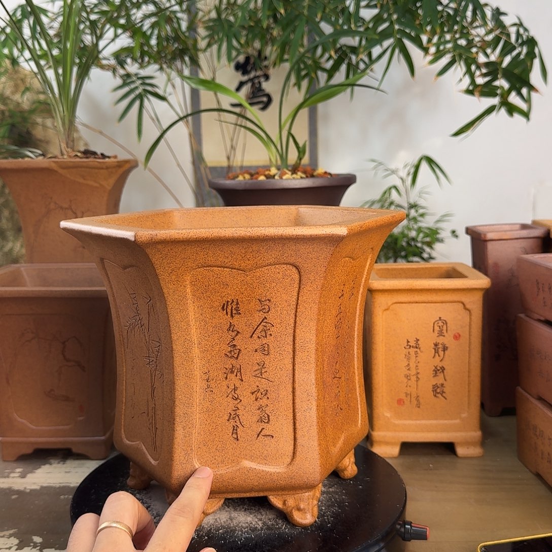 即***虞紫砂花盆紫砂花盆