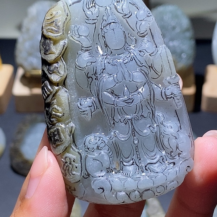 @***影定制翡翠未镶嵌天然翡翠玉石雕刻