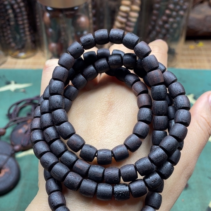 降真香手串/手链降真香糖结麻丝0.8桶珠多圈