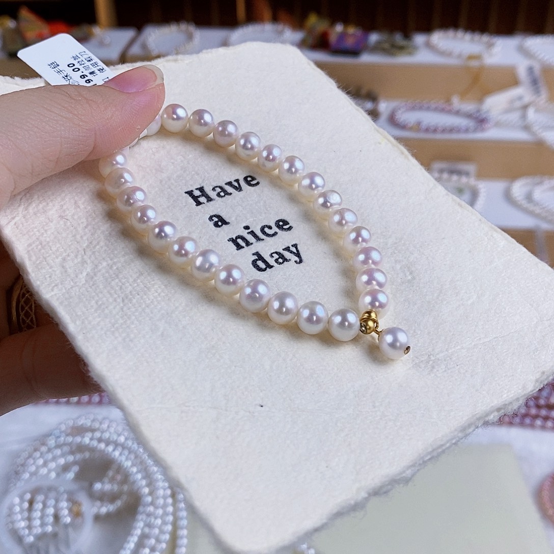 淡水珍珠银S925镶嵌手绳