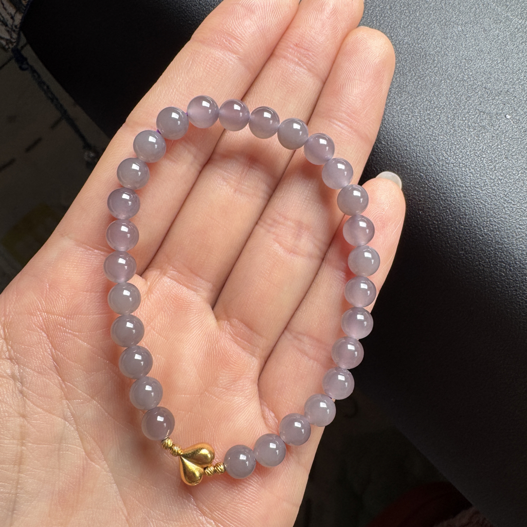 冰烟紫手串设计款6mm精品