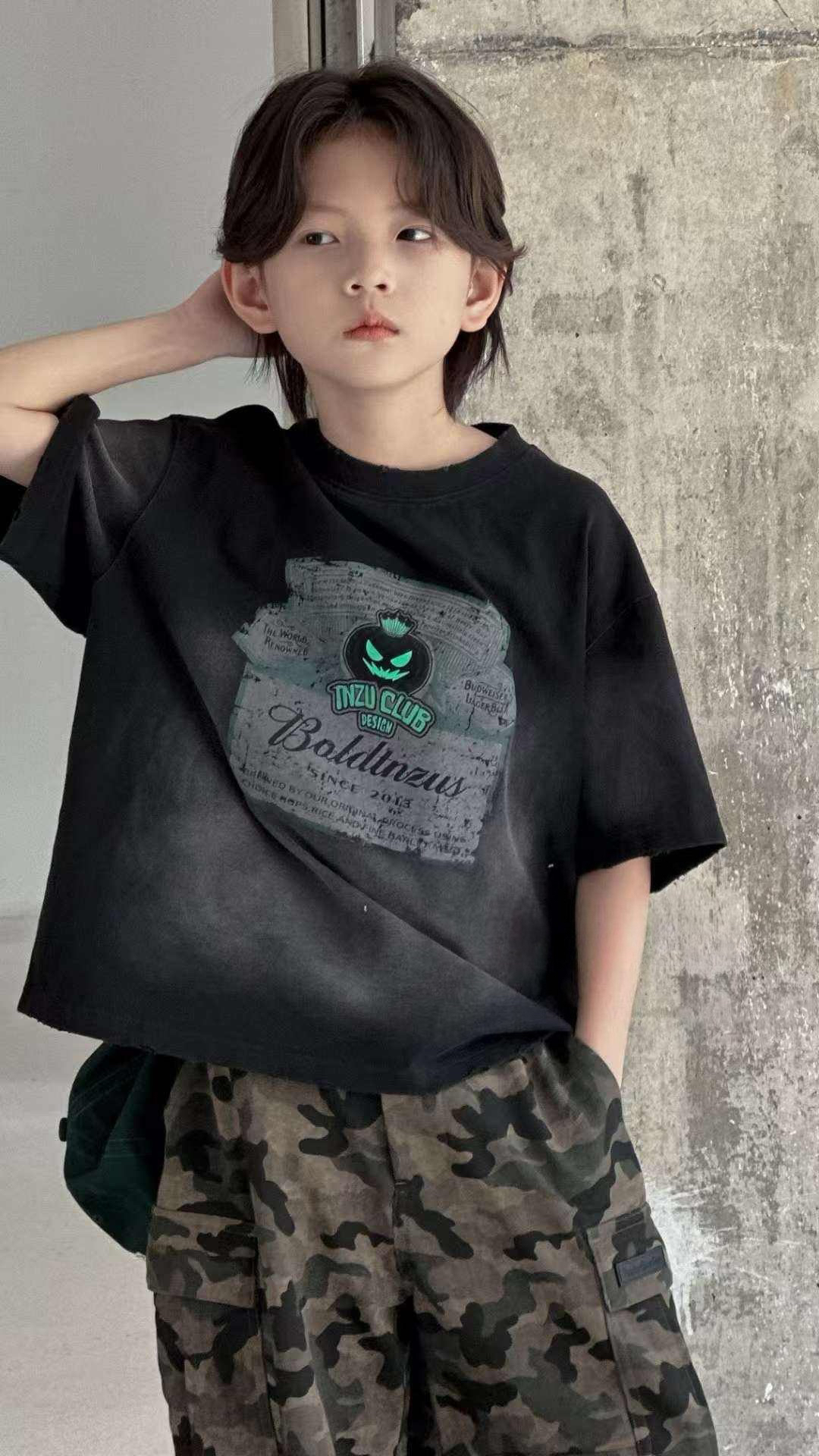 潮童炒色万圣南瓜短袖806-84