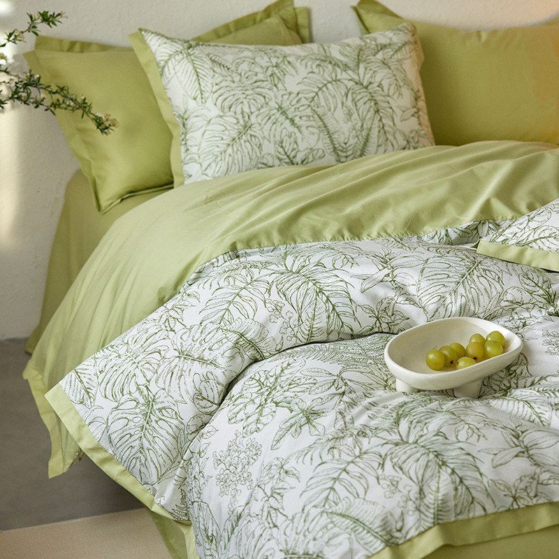 【木骨】A类美式100长绒棉印花四件套全棉纯棉床单被套三件套床上用