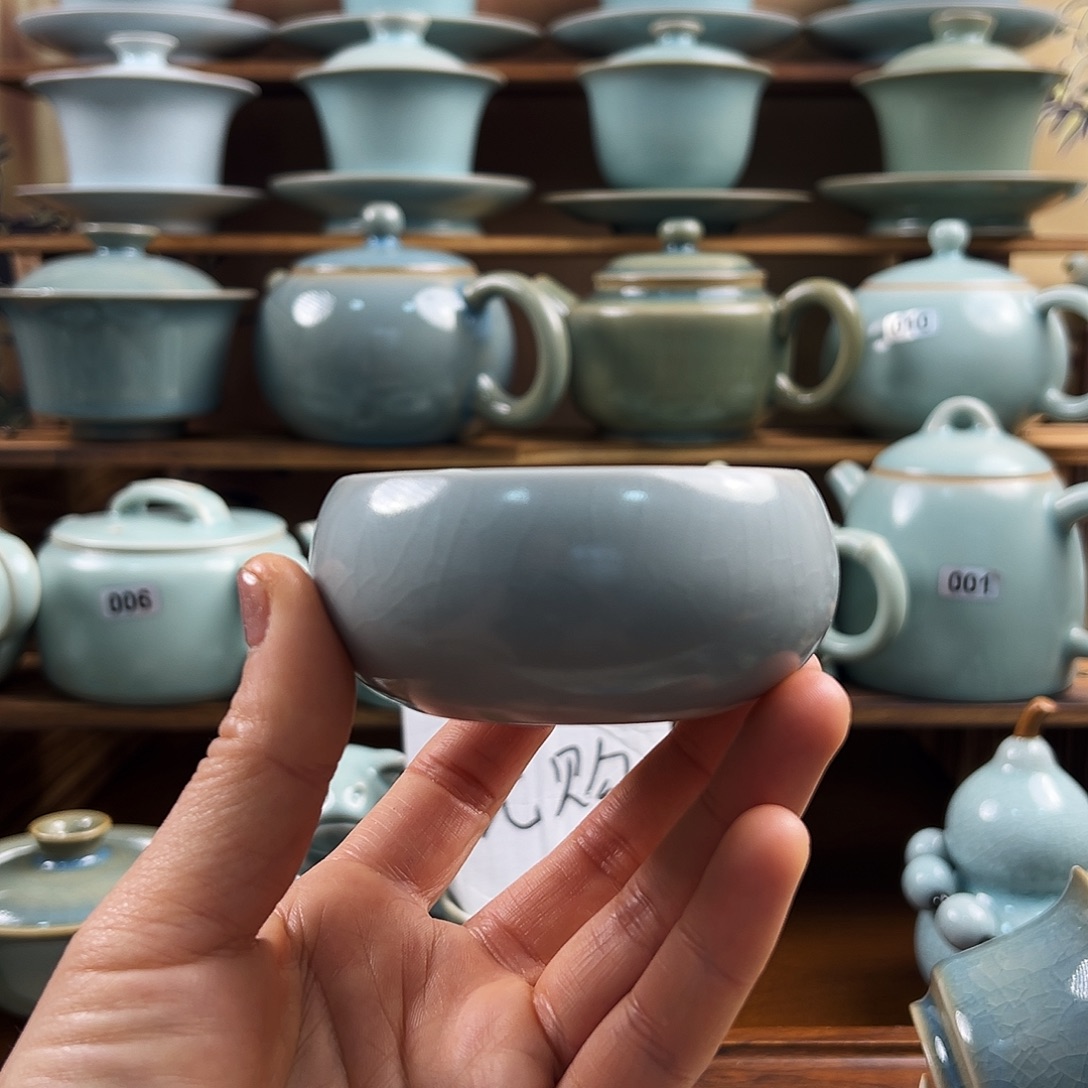 仿古月白拿卧足禅定手工微瑕