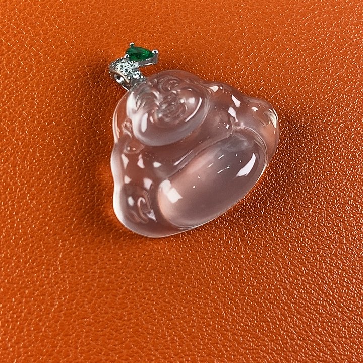 石英质玉银S925镀金镶嵌颈饰