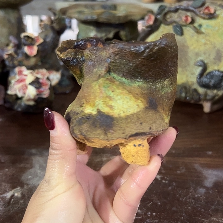 福利手工粗陶高温花器