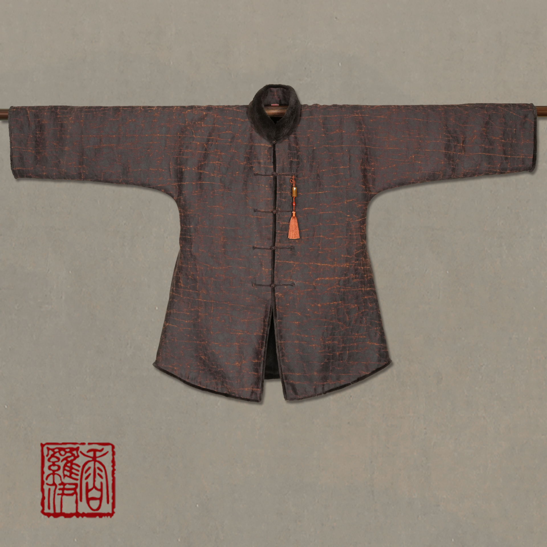 【深褐垂穗】传统中式汉服提花上衣