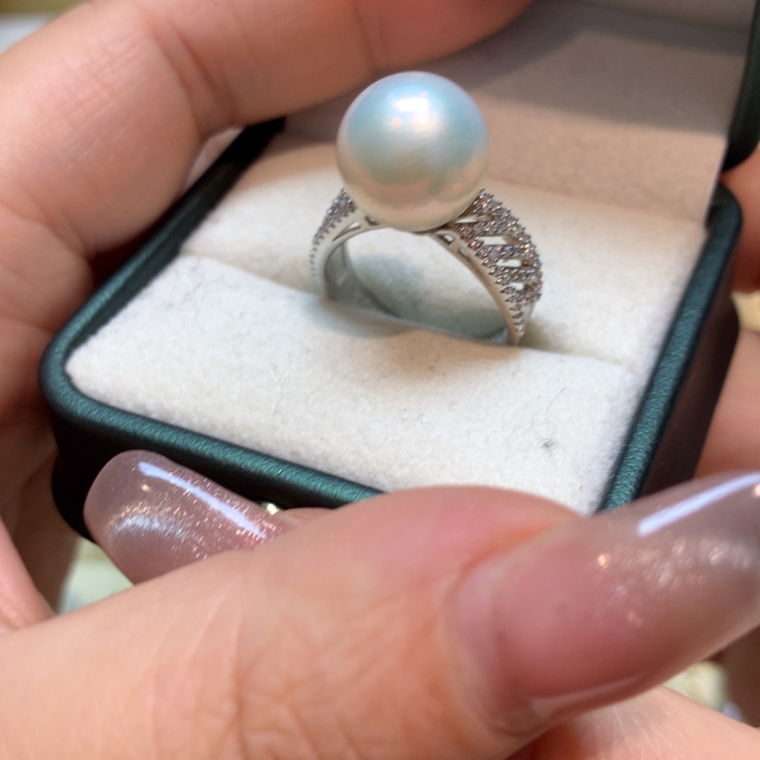 淡水珍珠戒指银S925镶嵌