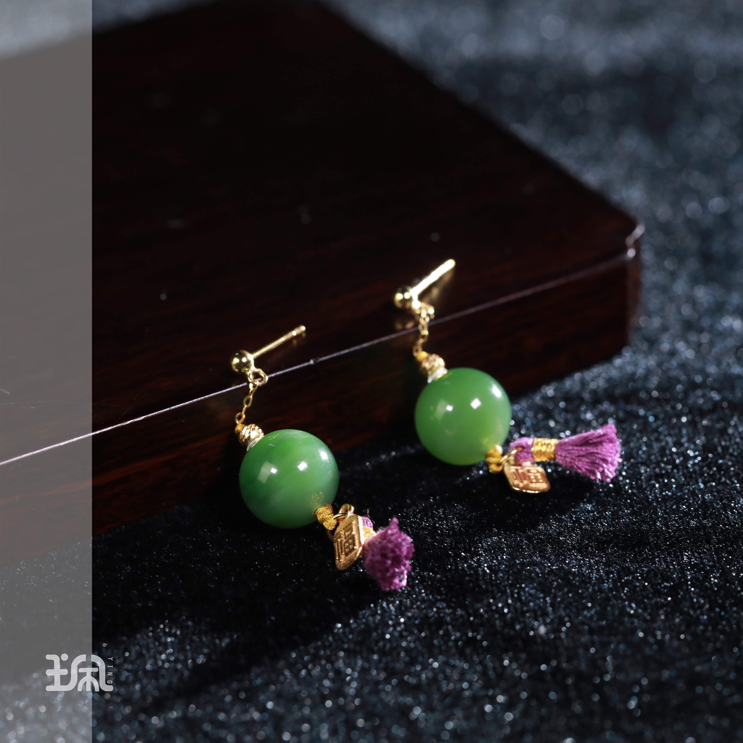 绿岚|和田玉耳钉*S925银镀金XYA25051318多样性发其一