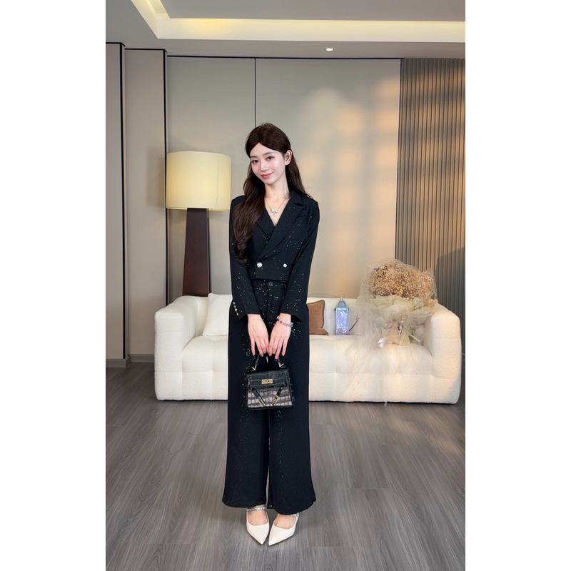 【清】小个子星空西装设计感显高气质外套+直筒裤（裤子平腰）