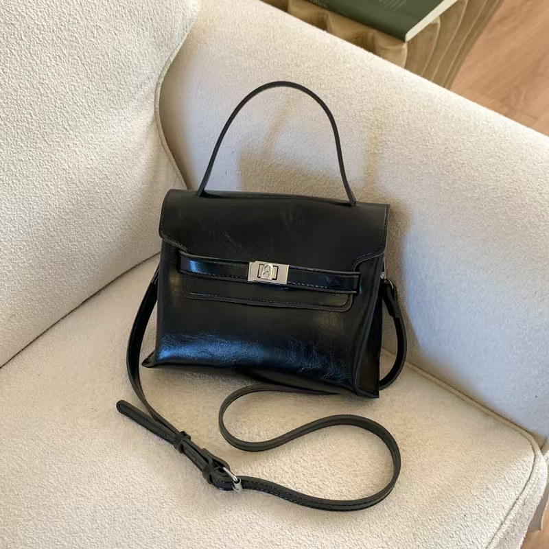 新款轻奢百搭高级感气质时尚斜挎女士包9602黑