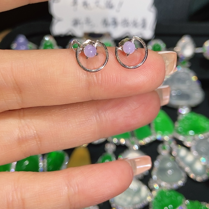 【闪购商品】翡翠耳饰未镶嵌天然翡翠