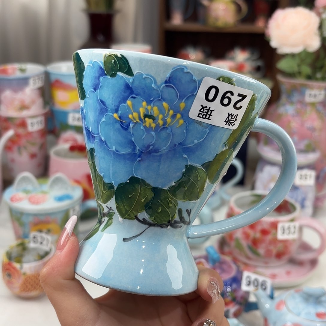 瓷片景德镇手绘高温釉下彩陶瓷茶具