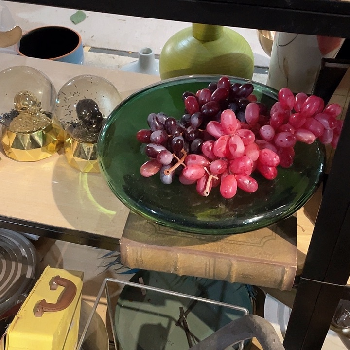 芳陶瓷花瓶，仿真绿植。