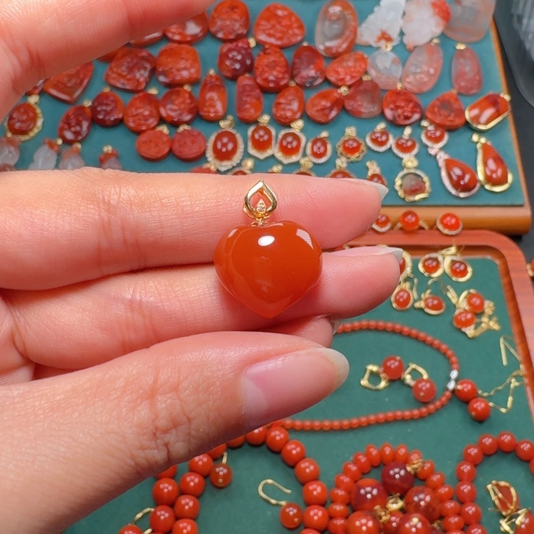 南红玛瑙南红18K金镶嵌