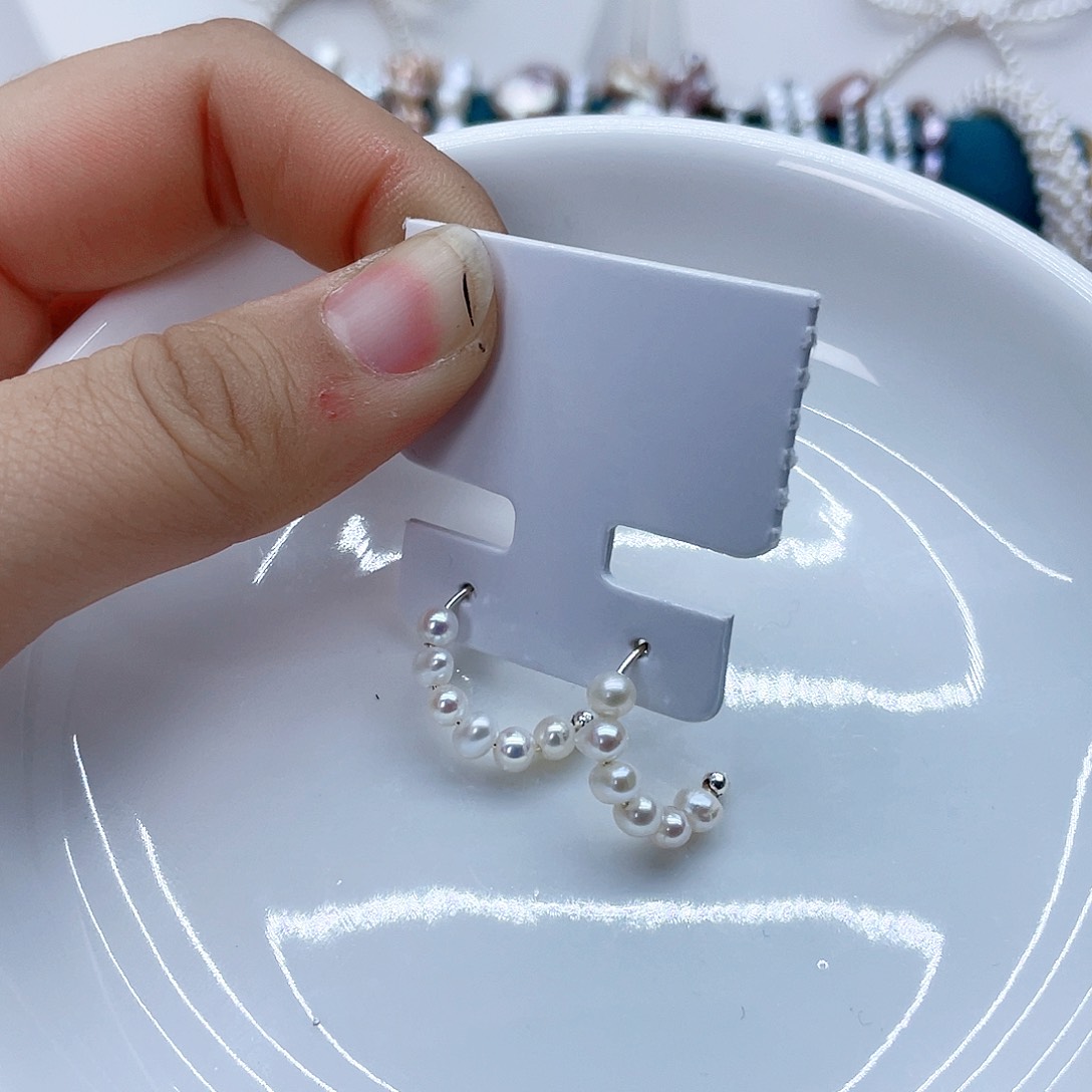 银S925镶嵌耳饰淡水珍珠