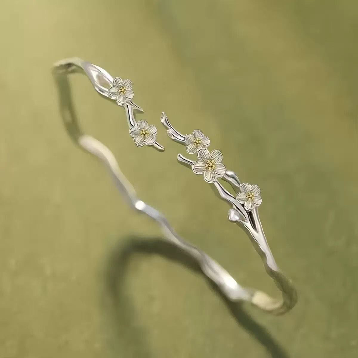 手镯 莫离茉莉花开口手镯轻奢小众送女友闺蜜礼物