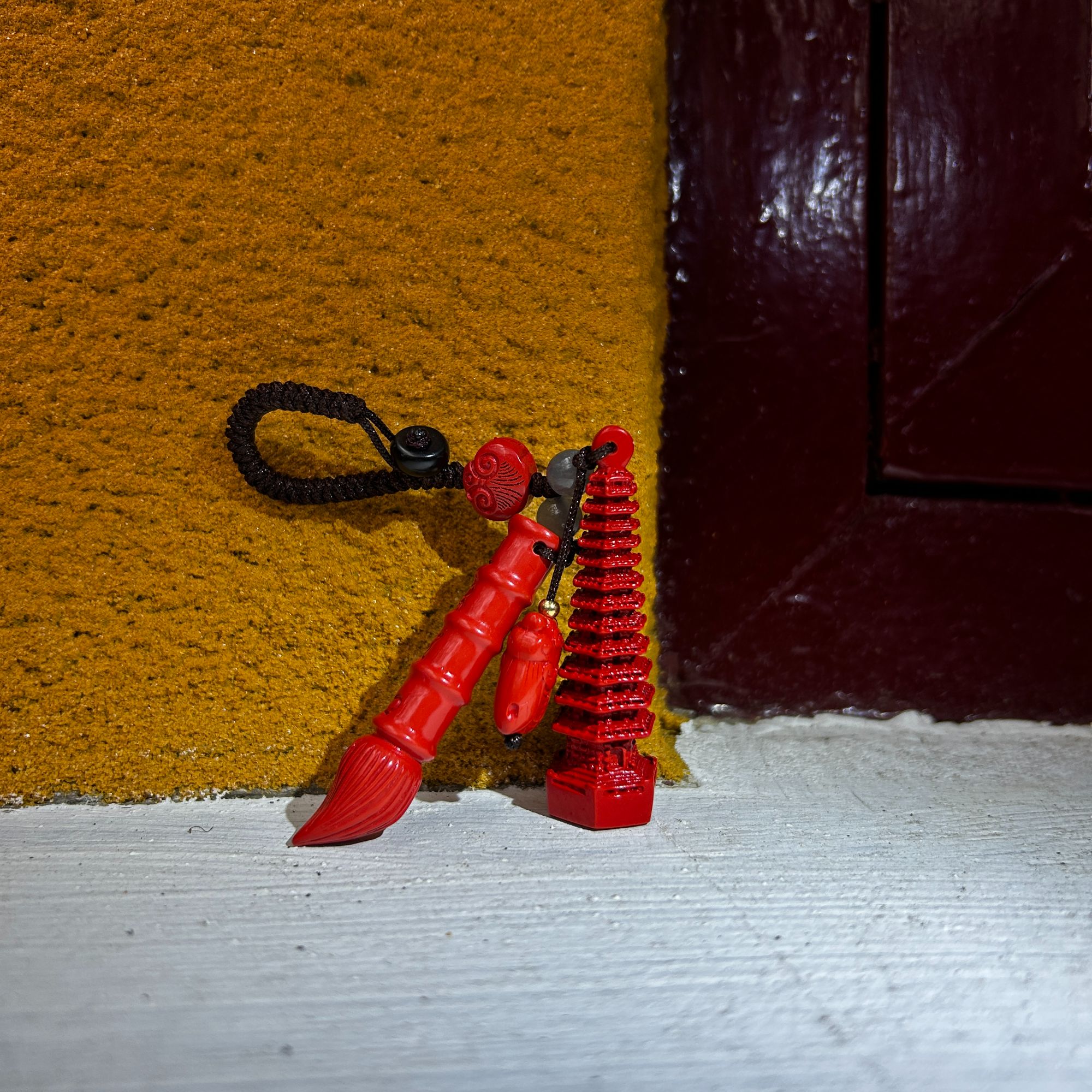 含辰砂工艺品【普陀山国营官方】朱砂文昌三宝挂件