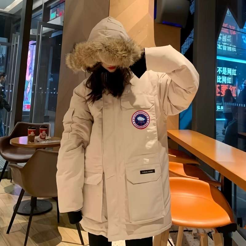工装大码鹅派克羽绒服女中长2025冬季新款东北加厚学生情侣外套男