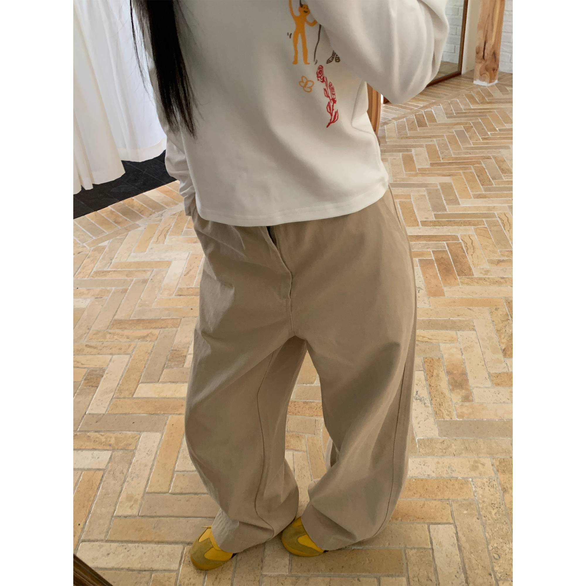 木子羊 美式复古高街设计感直筒裤男女宽松休闲潮牌百搭阔腿长裤