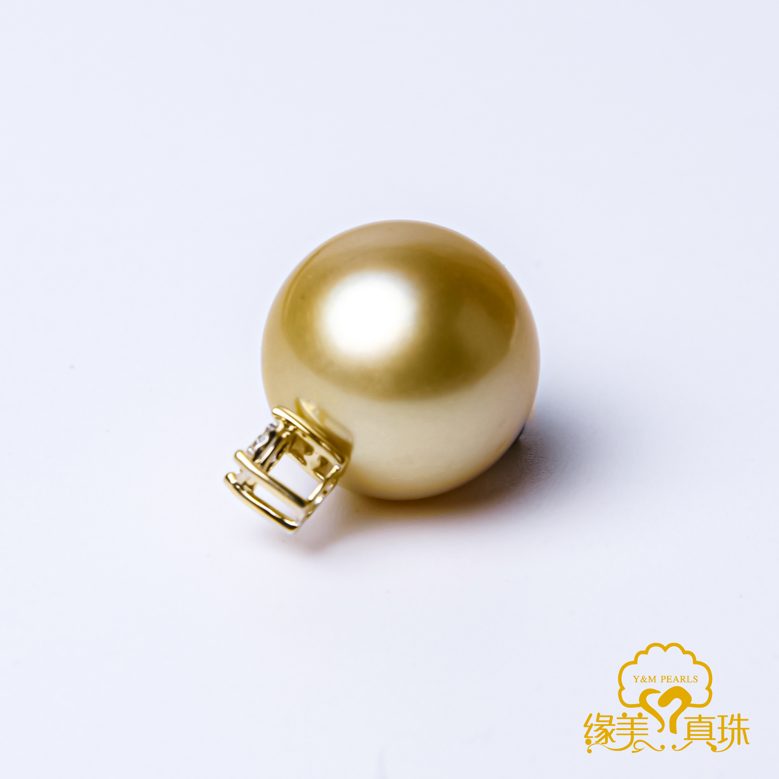 【缘美真珠DZ237】菲律宾金珍珠18K金王妃款吊坠12-13MM