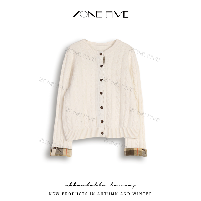 【zonefive】通勤风秋冬季厚款潮牌女装网红针织衫外套毛衫开衫上衣