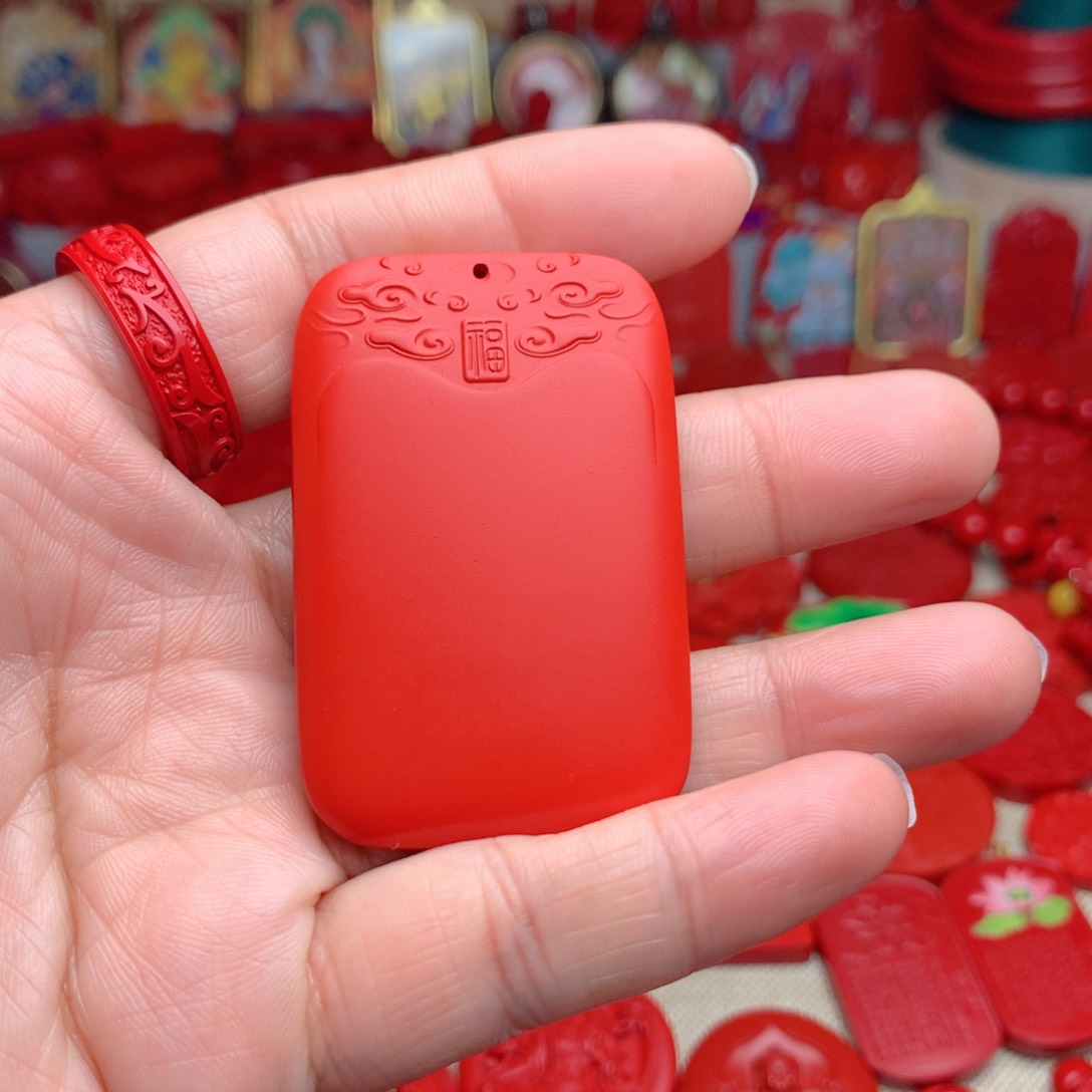 天然辰砂工艺品朱砂吊坠