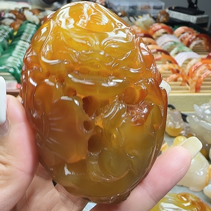 玛瑙/玉髓合金手把件