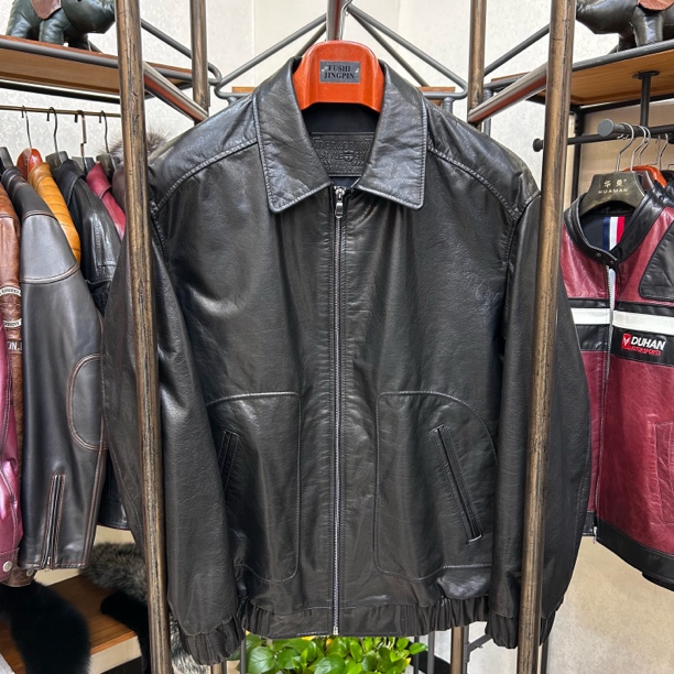 ZXT 男士真皮皮衣西班牙进口黄牛皮降龙油蜡翻领夹克春秋款CZ2518