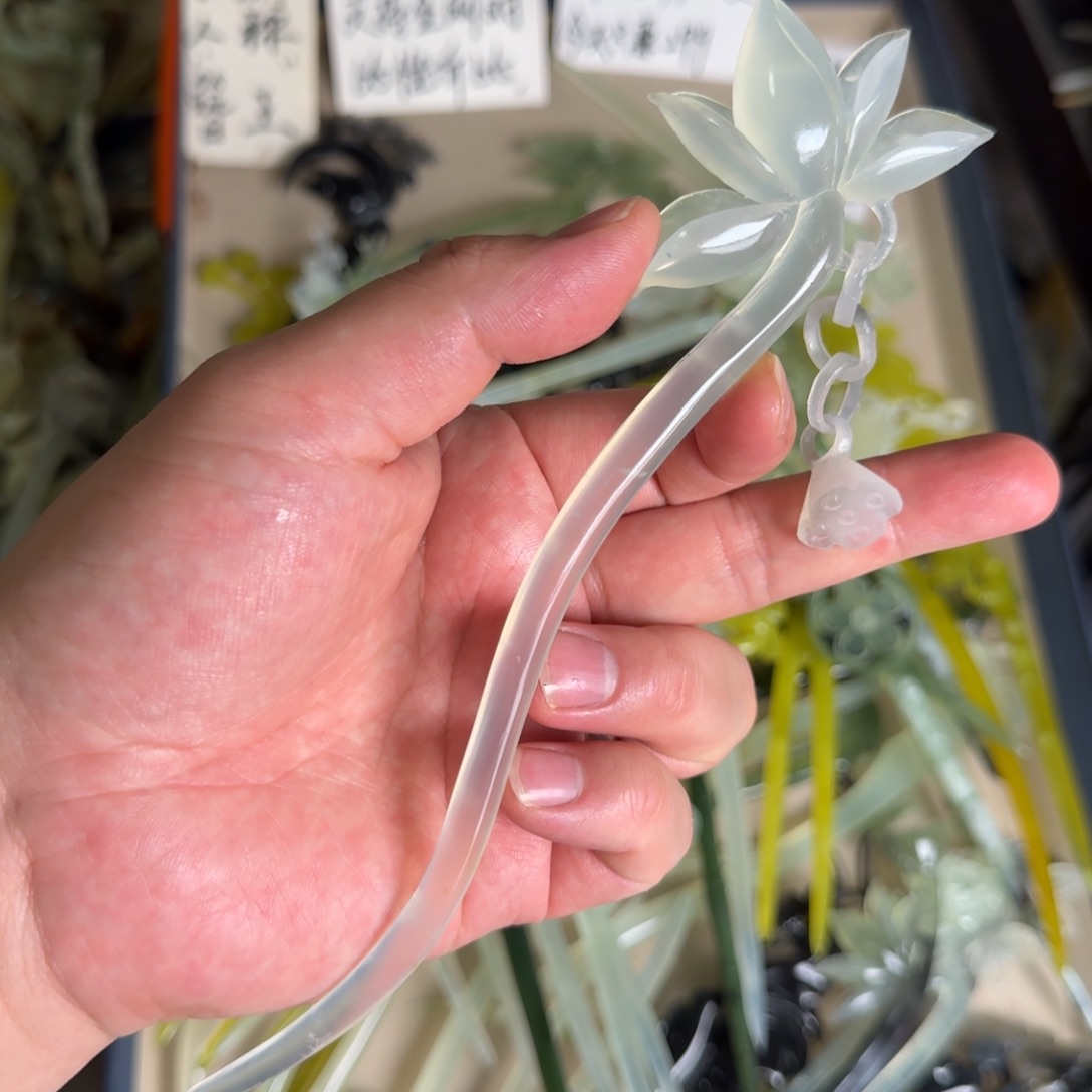 岫玉发饰未镶嵌岫玉发簪就是好看