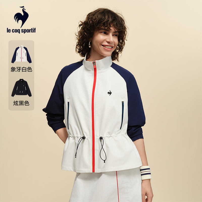 乐卡克法国公鸡25年秋冬女拼接设计拉链梭织夹克外套L253WCNTJK07