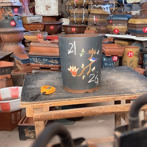 紫砂花盆高桶盆一个