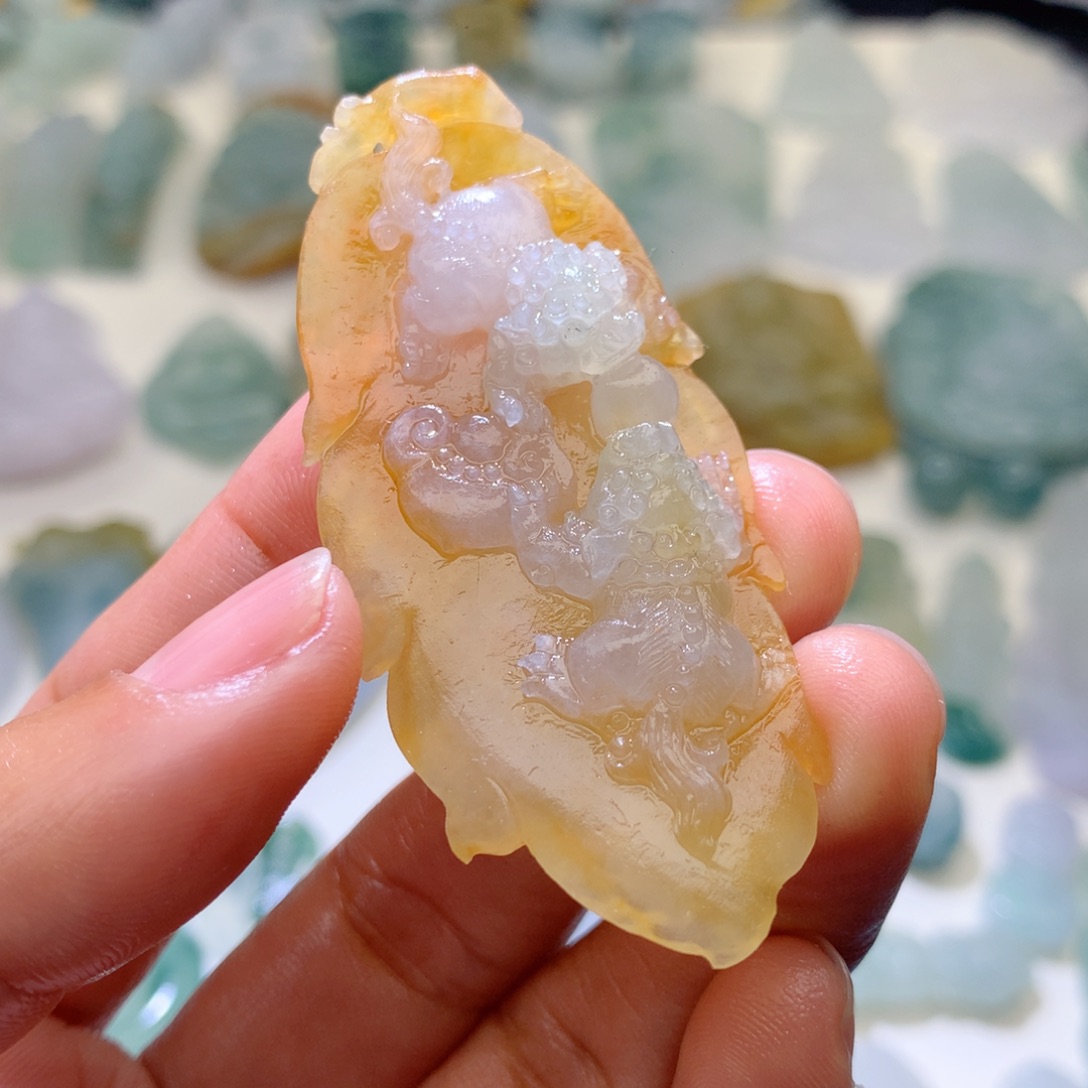 定制翡翠未镶嵌毛货