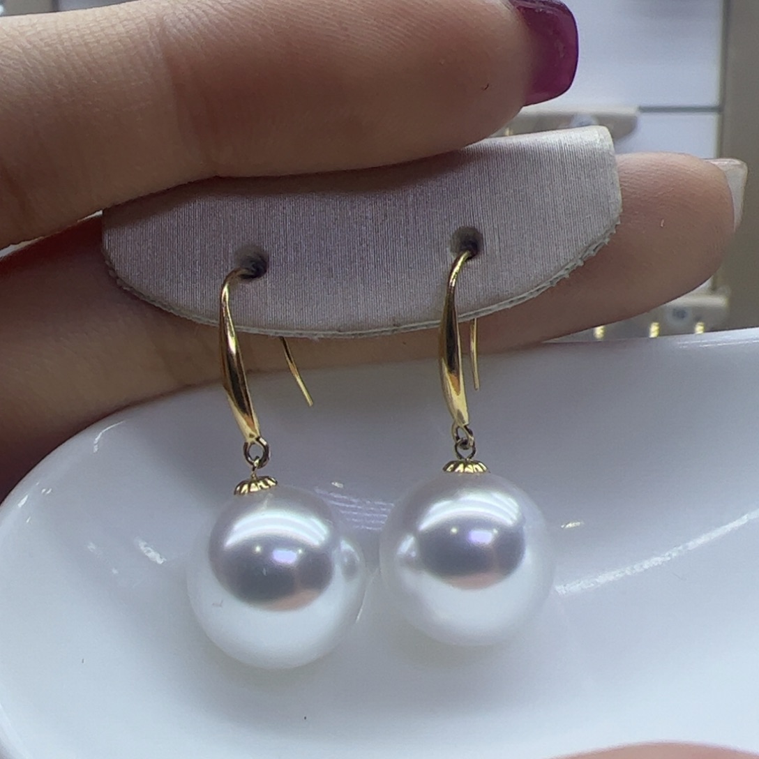 淡水珍珠耳饰18K金镶嵌