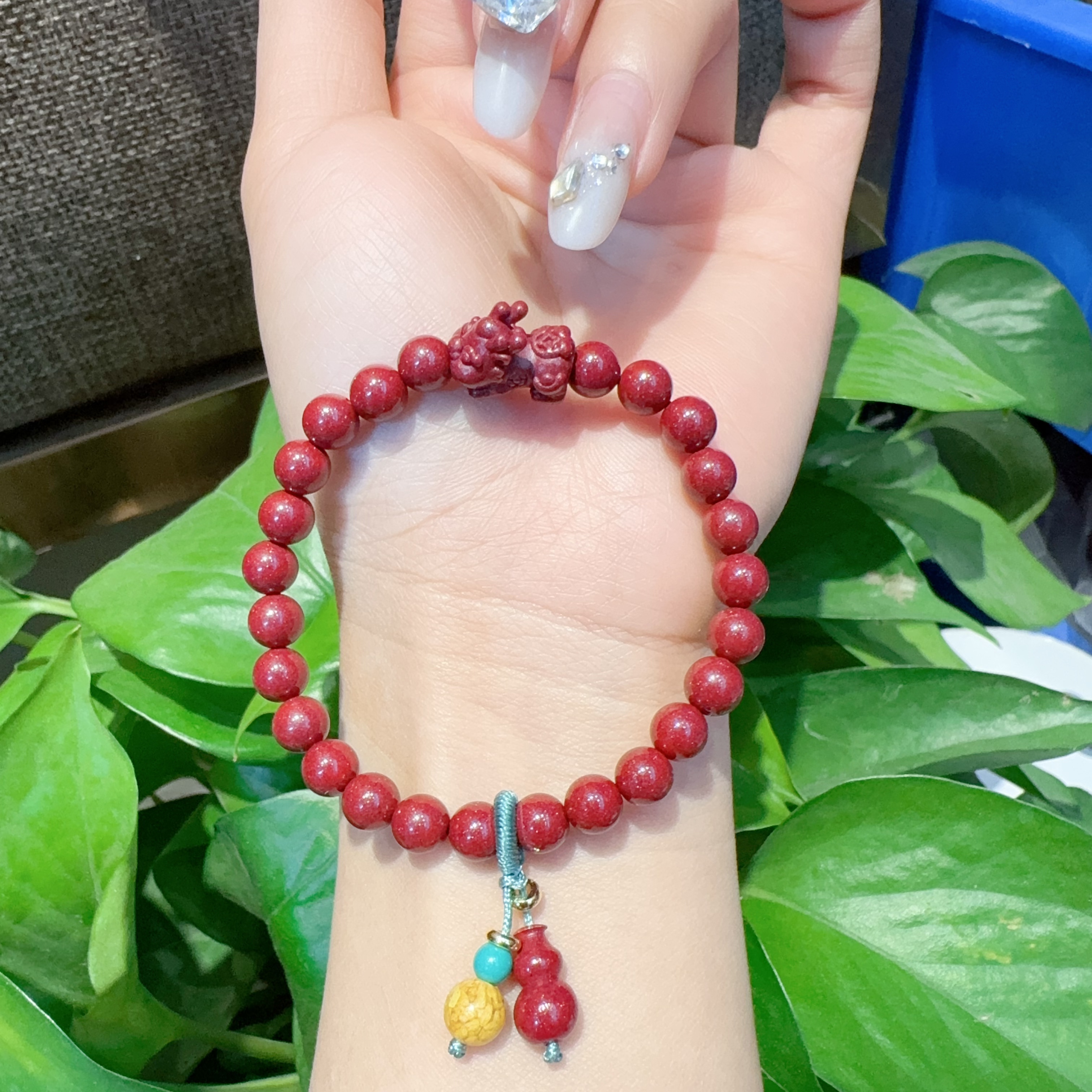 含辰砂工艺品2503040003 HN 紫金砂貔貅单圈手串