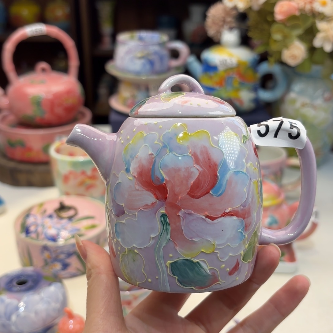 景德镇手绘高温釉下彩陶瓷茶具