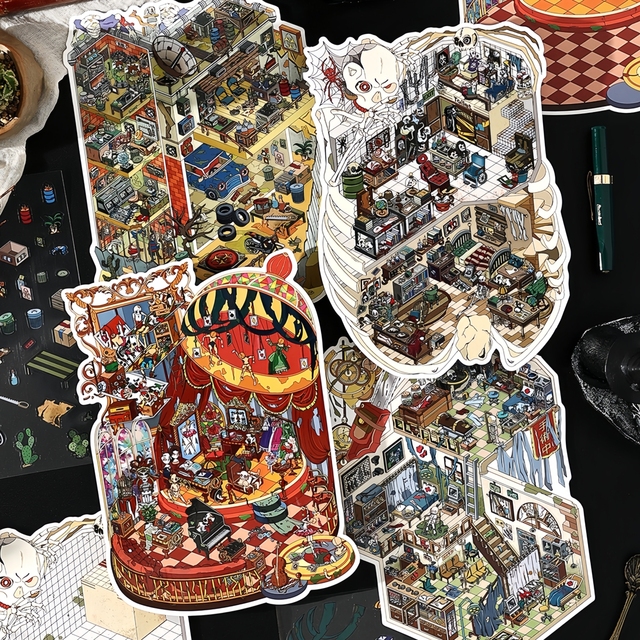 infeelme今日营业中第十七弹立体场景微缩造景贴纸大号高难度贴画