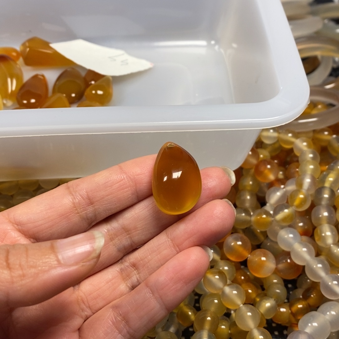 竹***玛瑙/玉髓未镶嵌玛瑙吊坠