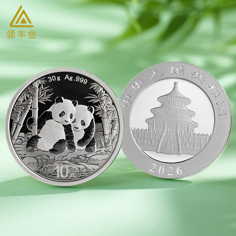 达人熊猫银币30克纯银999纪念币投资收藏熊猫币正品2026年版