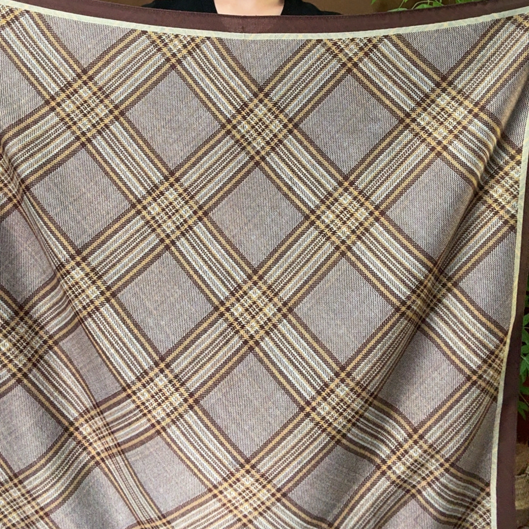 秋冬新款格纹丝巾女百搭时尚格子围巾保暖围脖披肩两用格纹5号